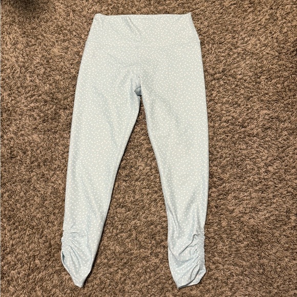 Betsey Johnson Light Blue Polka Dot Leggings - Picture 1 of 5